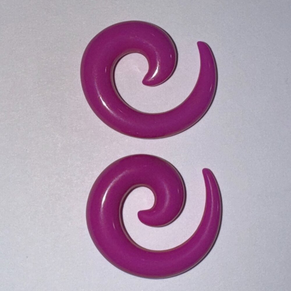 Purple 0 Gauge Uv Acrylic Curls